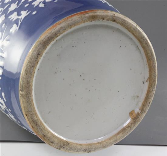 A large Chinese blue ground baluster vase, late 19th century, 63cm